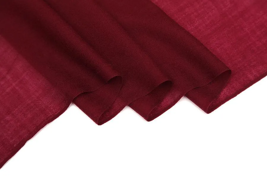 100% Wool Scarf Solid Plain Color Burgundy WO2102