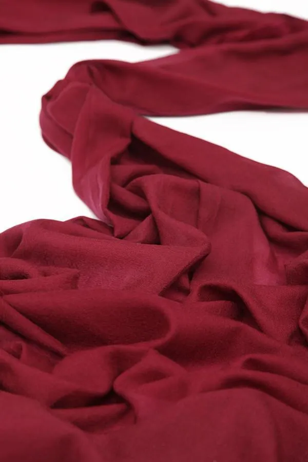 100% Wool Scarf Solid Plain Color Burgundy WO2102