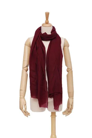 100% Wool Scarf Solid Plain Color Burgundy WO2102