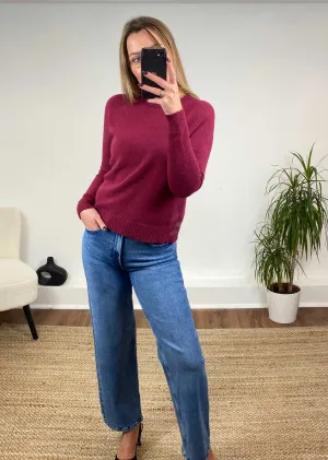 Alice Soft Knit Jumper in Burgundy