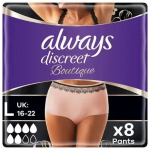 Always Discreet Boutique, Incontinence Underwear Peach Large x8