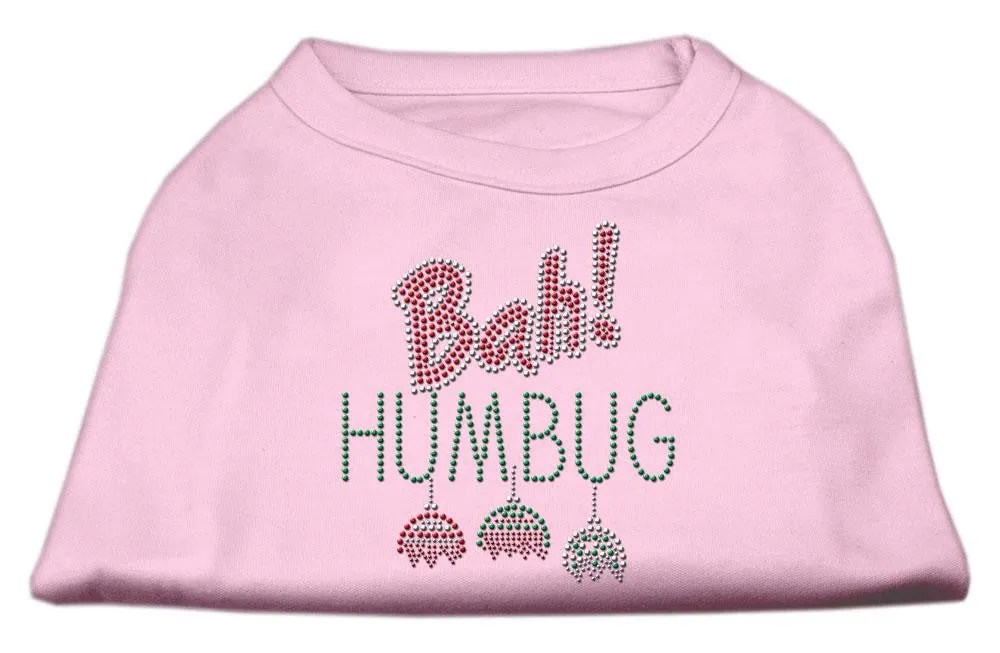 Bah Humbug Rhinestone Dog Shirt Light Pink Sm (10)