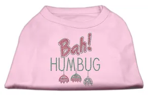 Bah Humbug Rhinestone Dog Shirt Light Pink Sm (10)