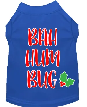 Bah Humbug Screen Print Dog Shirt Blue Xs