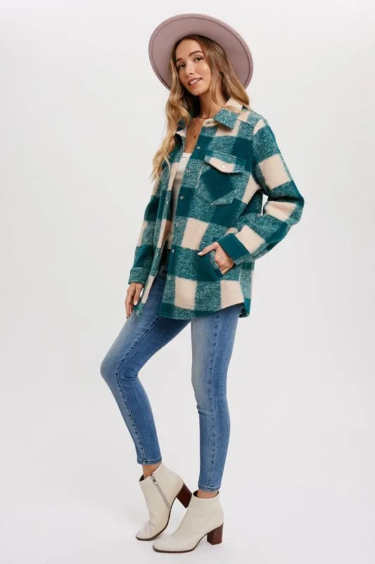 Calista Brushed Flannel Plaid Shacket