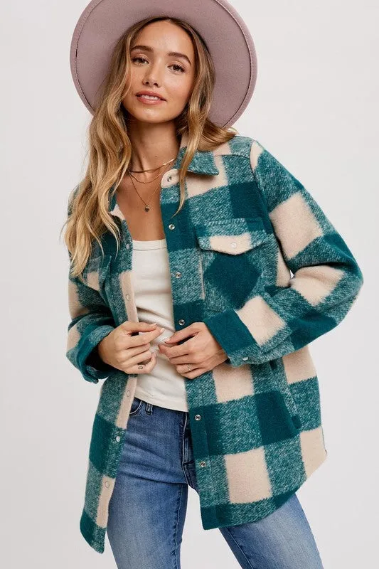 Calista Brushed Flannel Plaid Shacket