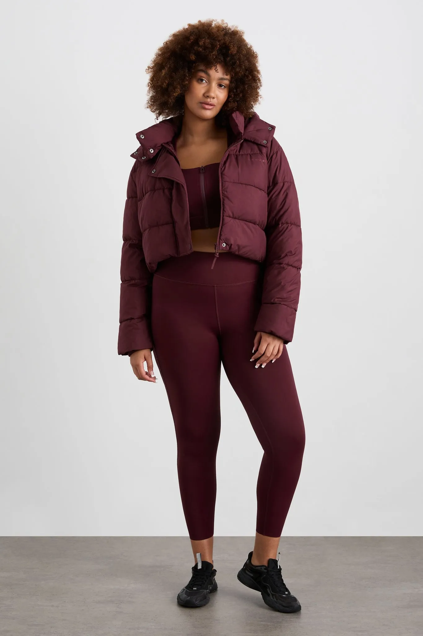 Cropped Hooded Puffer Jacket 764