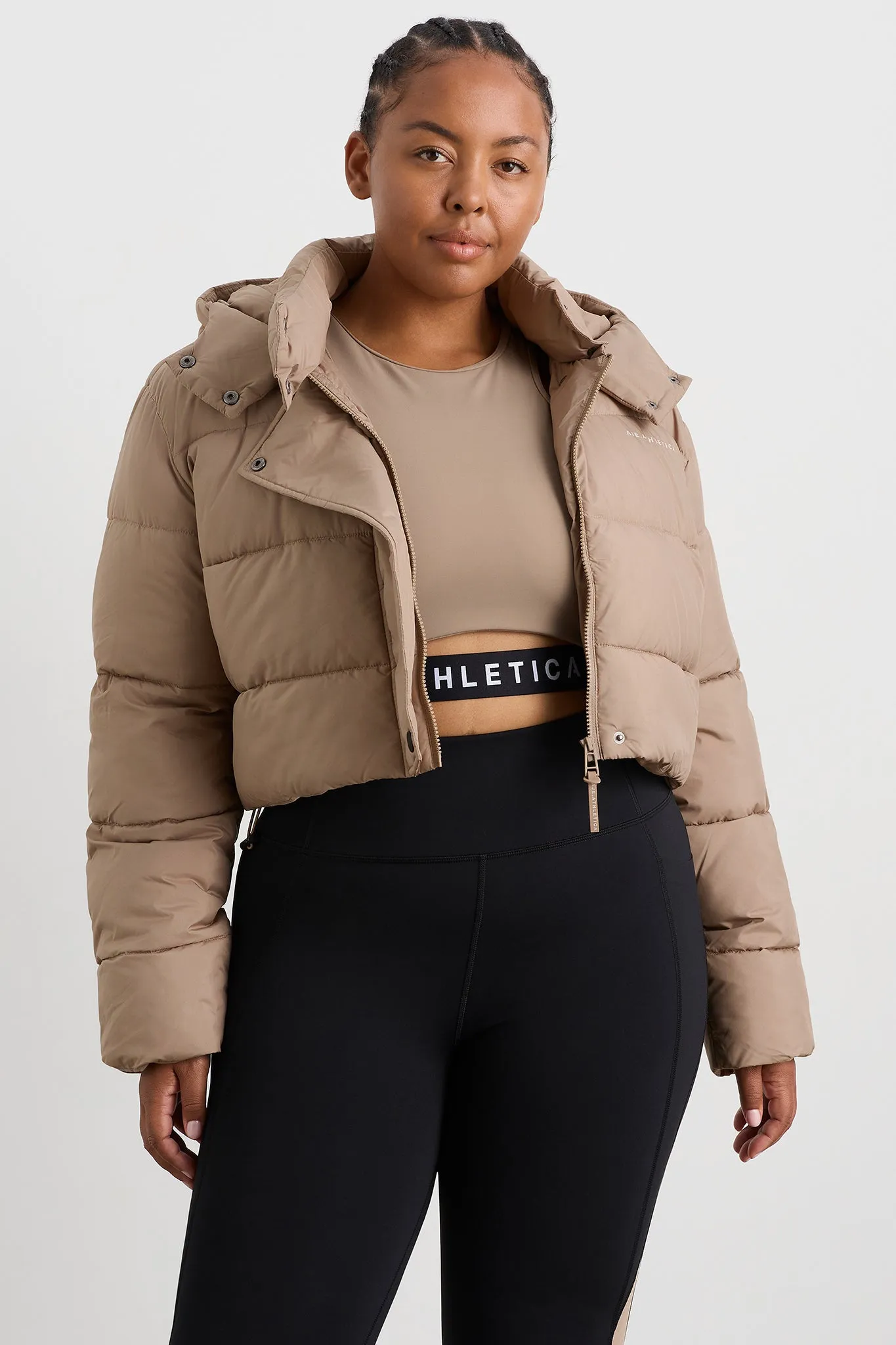 Cropped Hooded Puffer Jacket 764