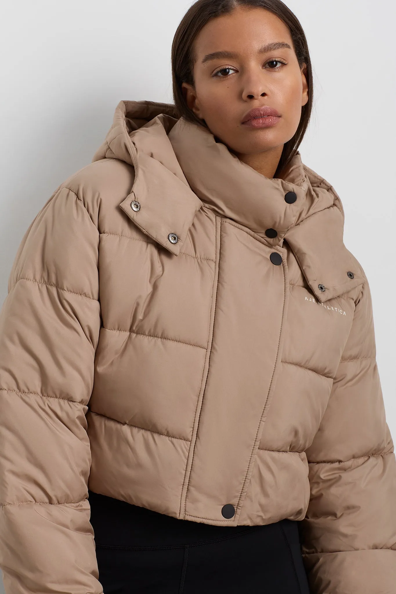 Cropped Hooded Puffer Jacket 764