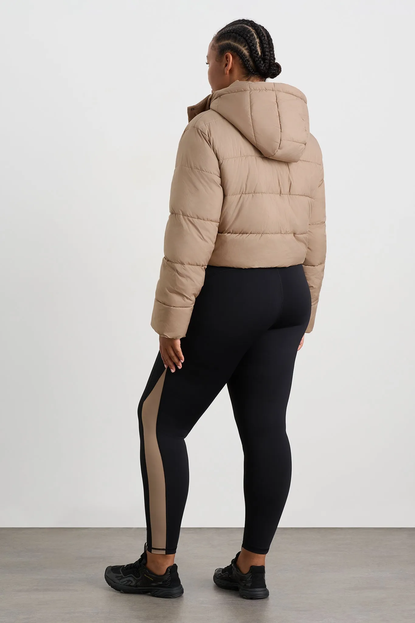 Cropped Hooded Puffer Jacket 764