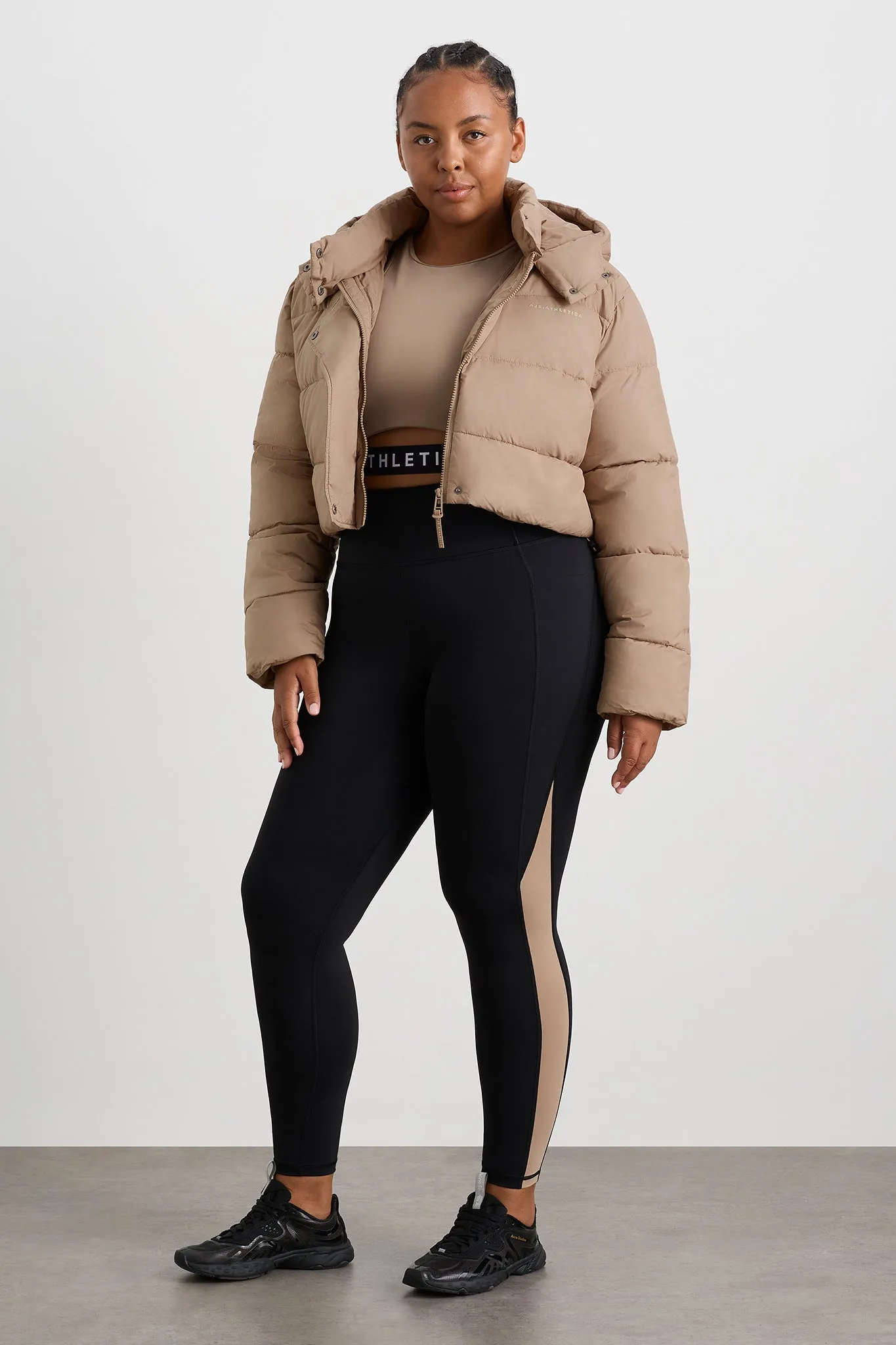 Cropped Hooded Puffer Jacket 764