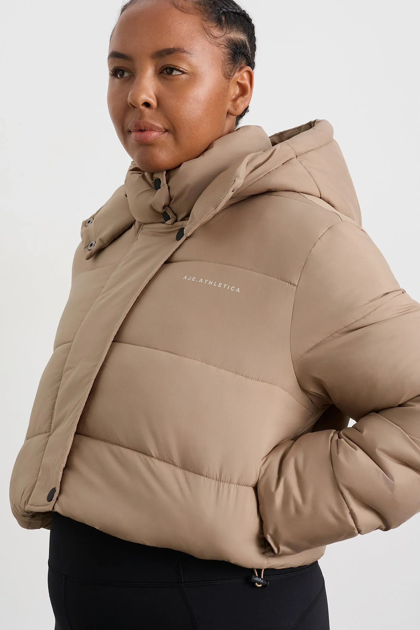 Cropped Hooded Puffer Jacket 764