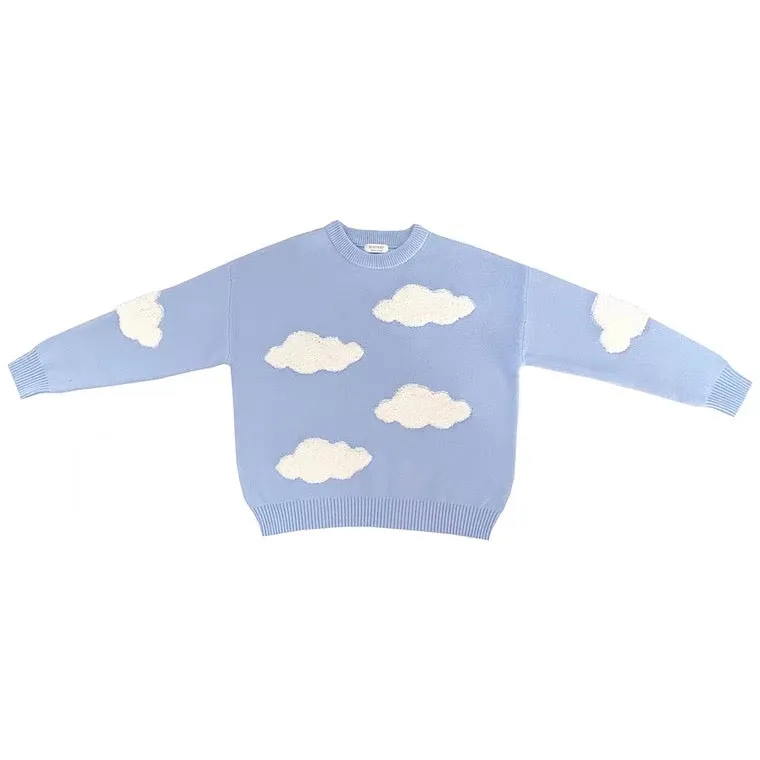 CUTE WHITE CLOUDS KNIT SWEATER BY70141