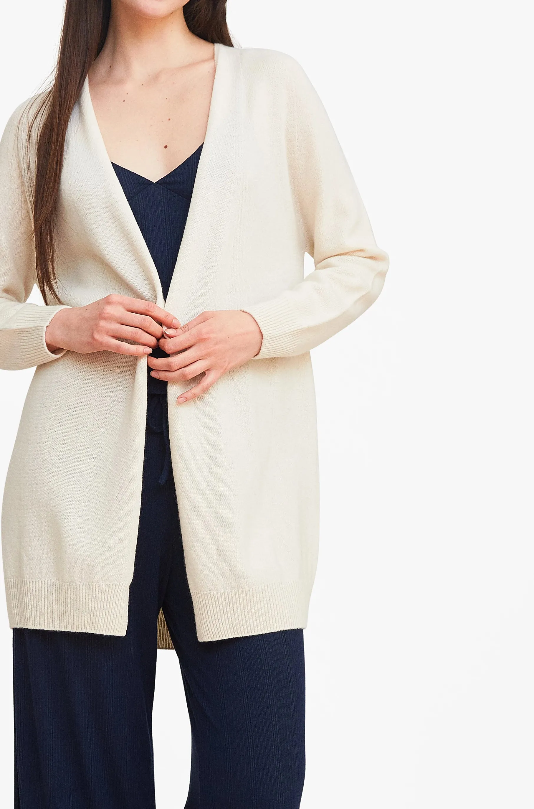 Effortlessly Chic Open Cardigan - Ivory