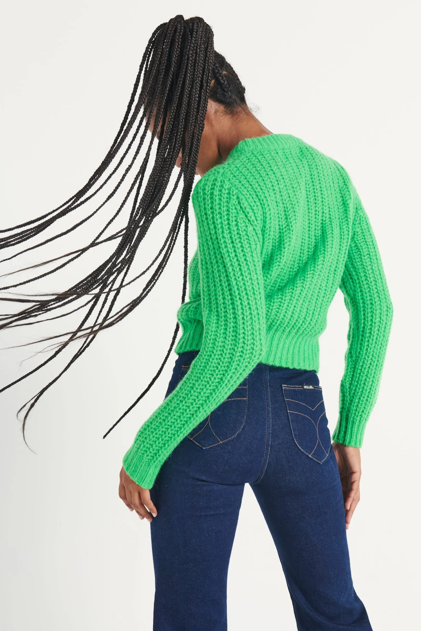 Fluffy Sailor Sweater - Lime Cordial