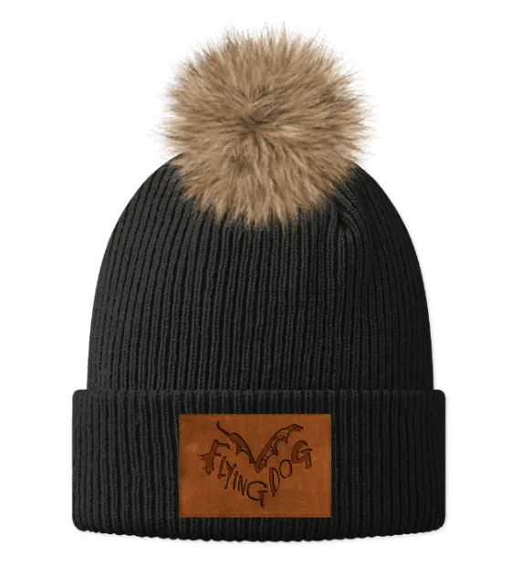 Flying Dog (Black) / Pom Beanie