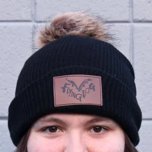 Flying Dog (Black) / Pom Beanie