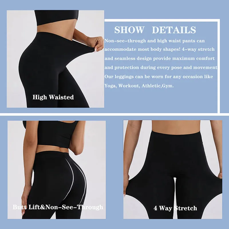 Fullsoft 2 Pack Womens Yoga Leggings Buttery Soft High Waisted Tummy Control Pants