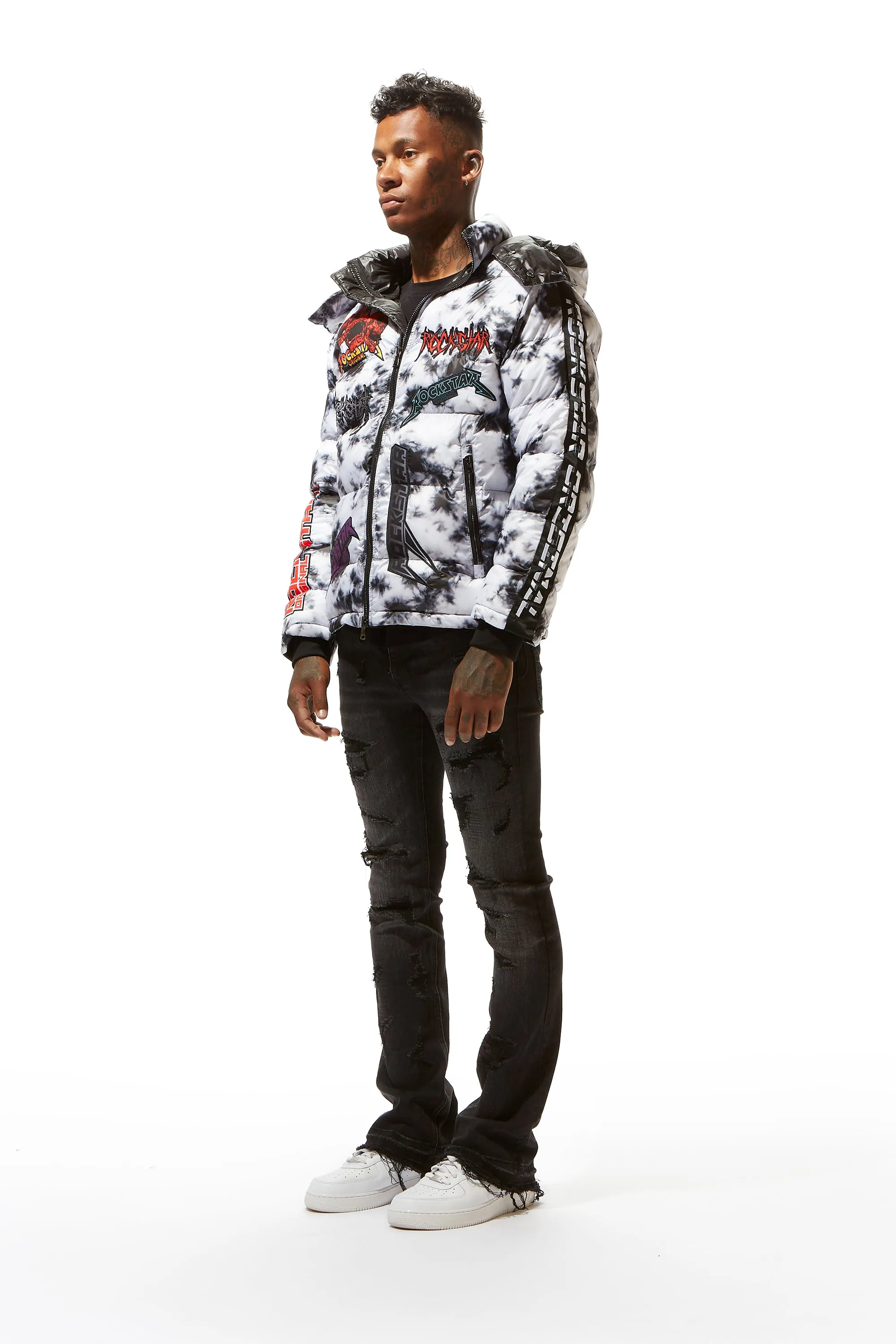 Giovan Puffer Jacket- Blk/Wht