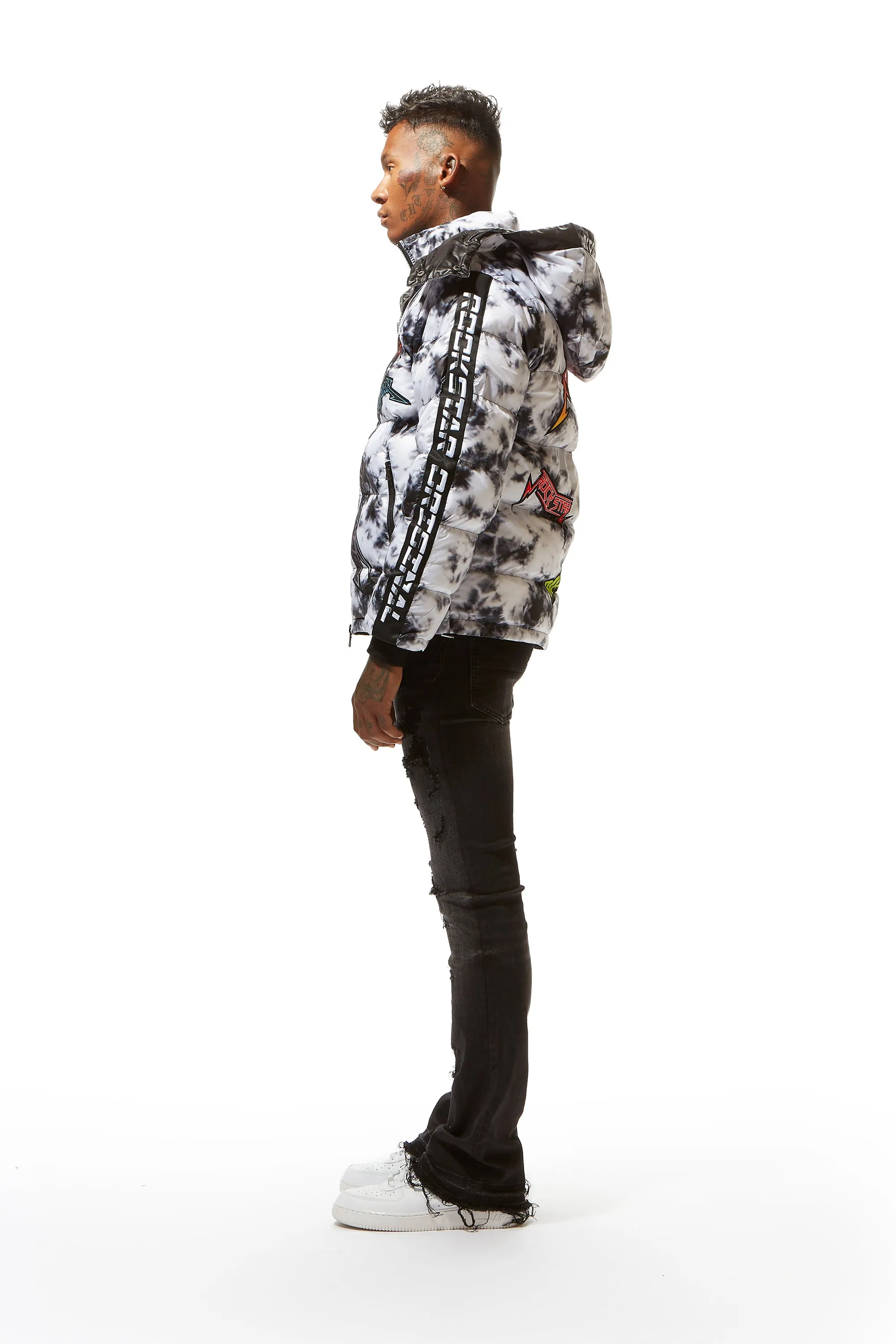 Giovan Puffer Jacket- Blk/Wht