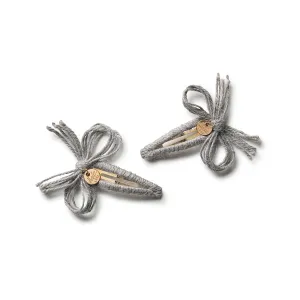 Halo Luxe Goldie Woolen Clip Set - Gray