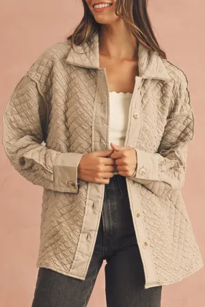 Jet Stream Quilted Puffer Buttoned Shacket