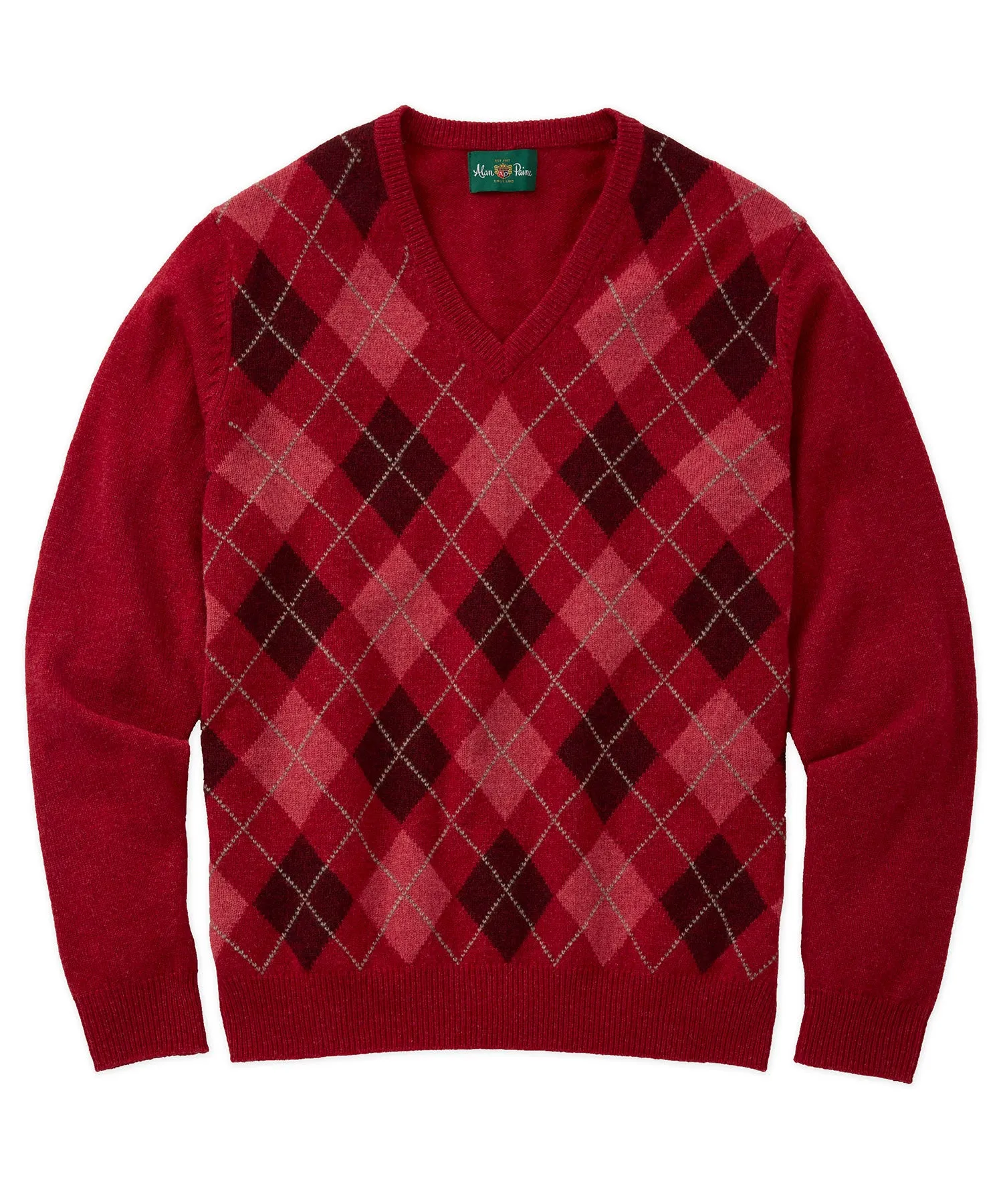 Lambswool Argyle V-Neck Sweater