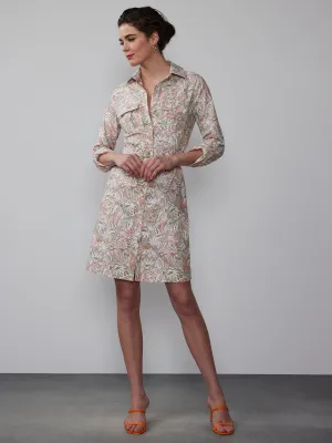 Long Sleeve Paisley Shirt Dress