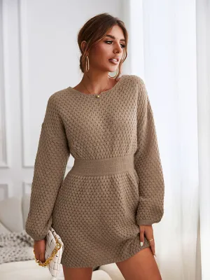 Long sleeved comfortable knitted jumper dress