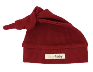 L'oved Baby - Organic Thermal Knotted Cap in Crimson