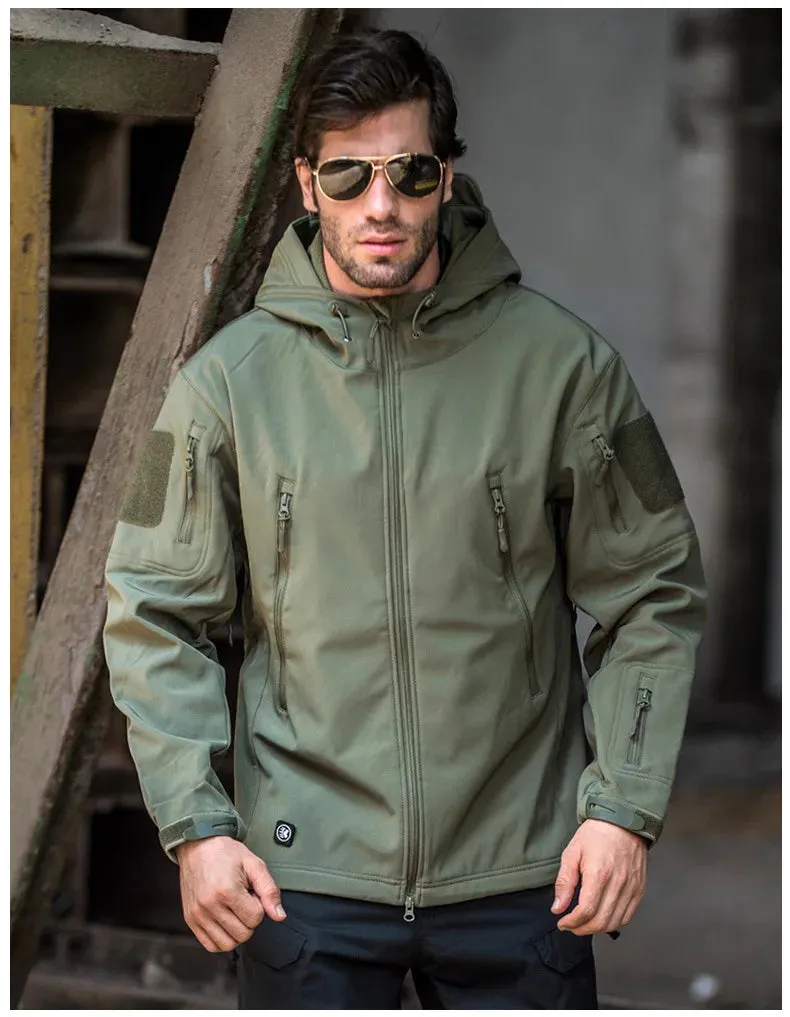 Men Sharkskin softshell Jacket Windproof & Waterproof Tactical hunting jacket heavy duty coat