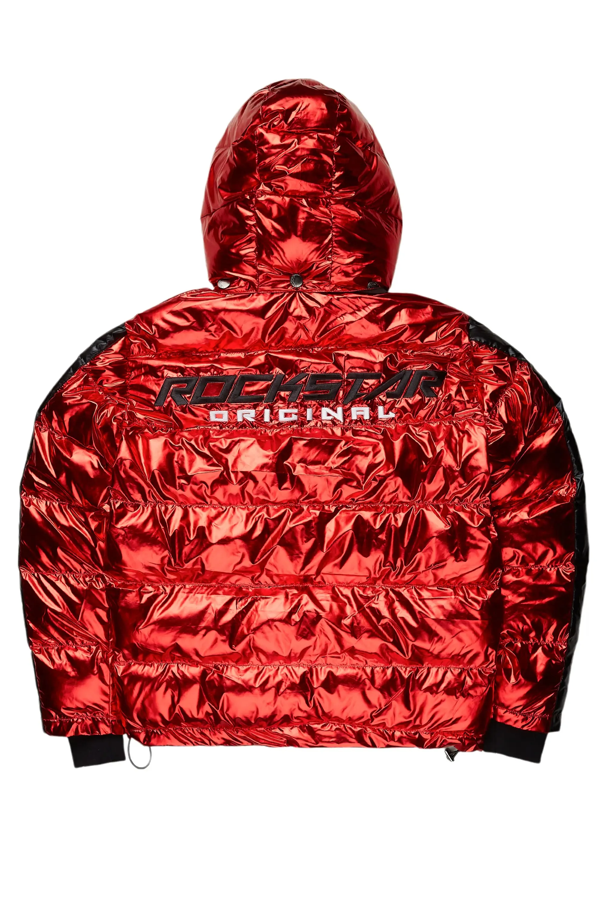 Metallic Red Alasia Puffer Jacket