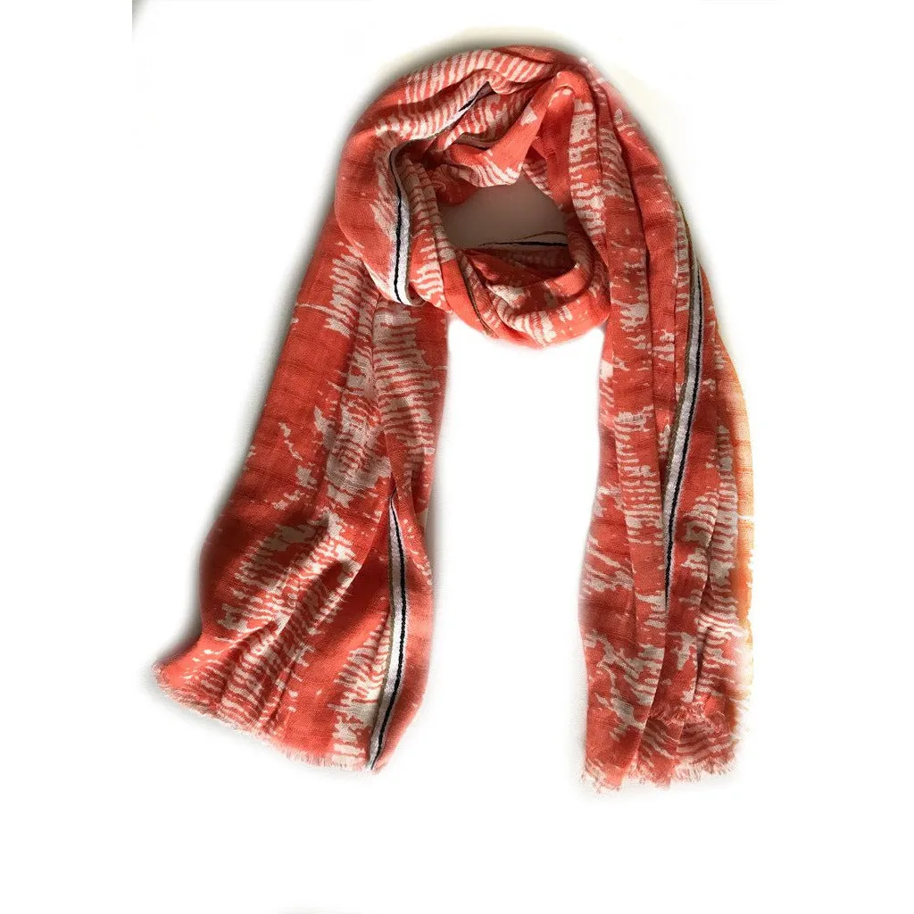 Orange Wool Lightweight Scarf