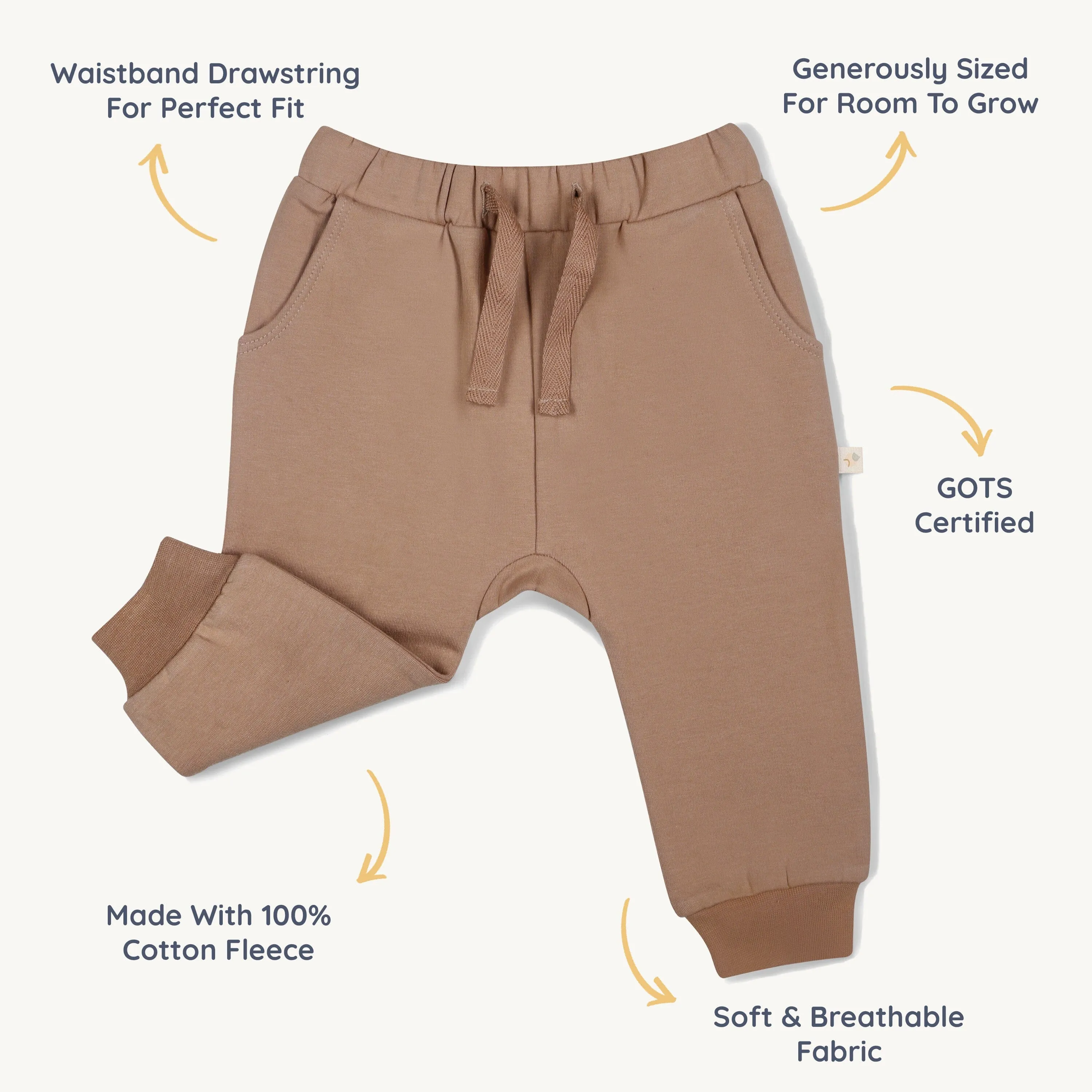 Organic Fleece Jogger Pants | Taupe