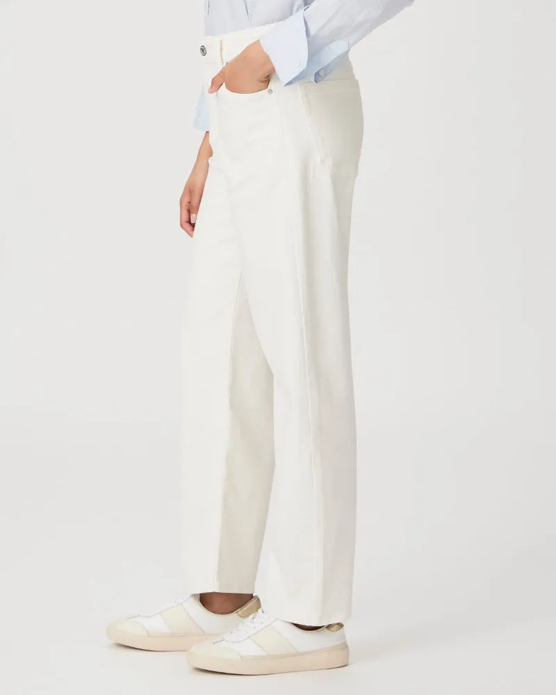 Paige Alexis Covered Button Fly Pants in Tonal Ecru