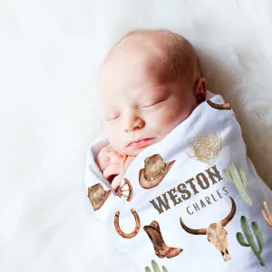 Personalized Swaddle Set - Western Cowboy