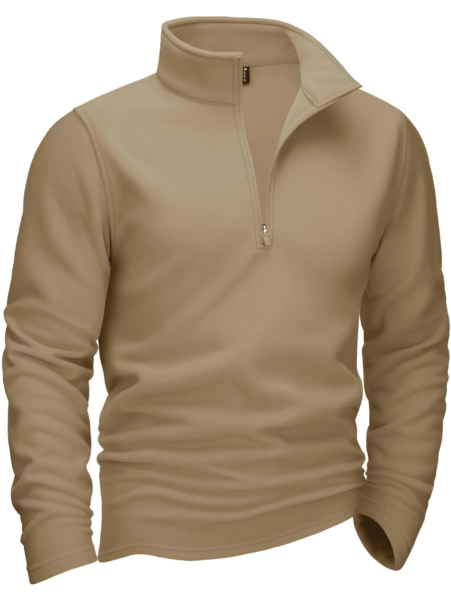 Quarter-Zip Pullover Tops Mens Fleece Sweatshirts