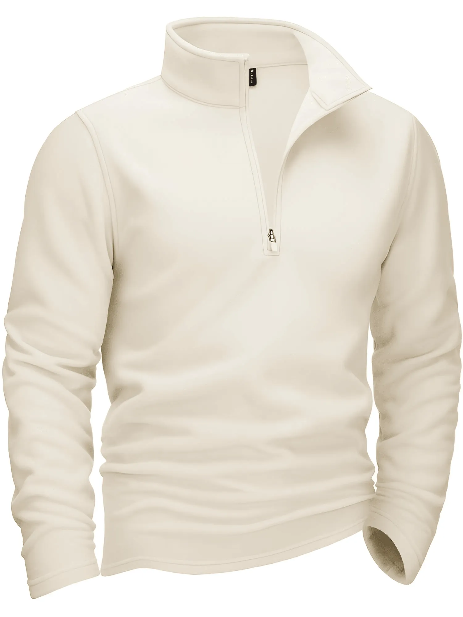 Quarter-Zip Pullover Tops Mens Fleece Sweatshirts