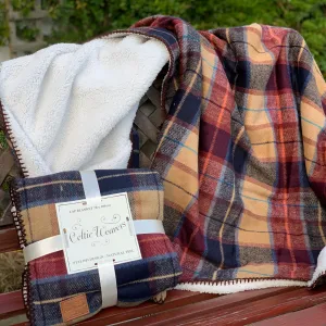 Red Country Tweed Sherpa Fleece Throw Blanket