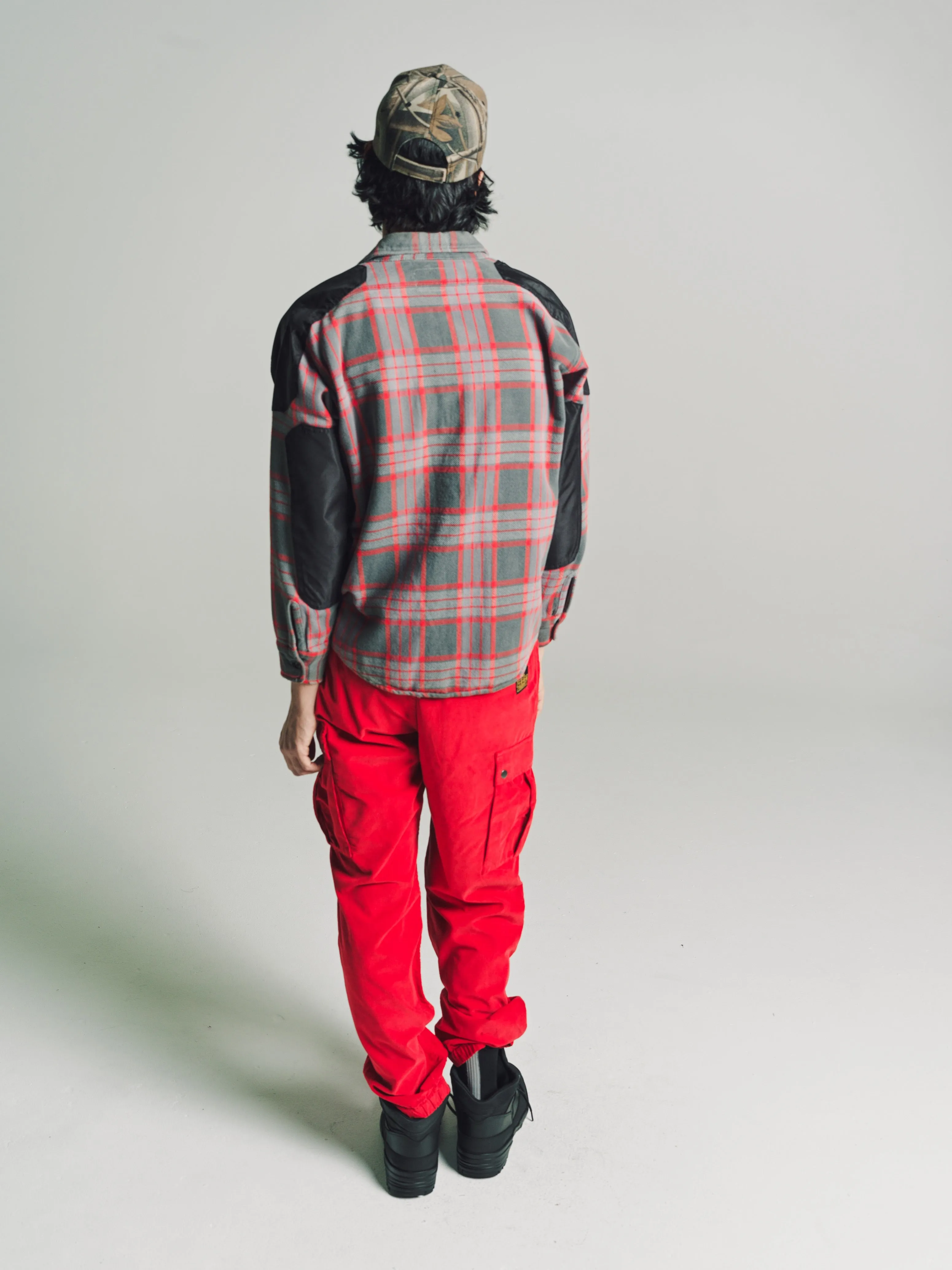 Red Plaid Upcycled Utility Flannel