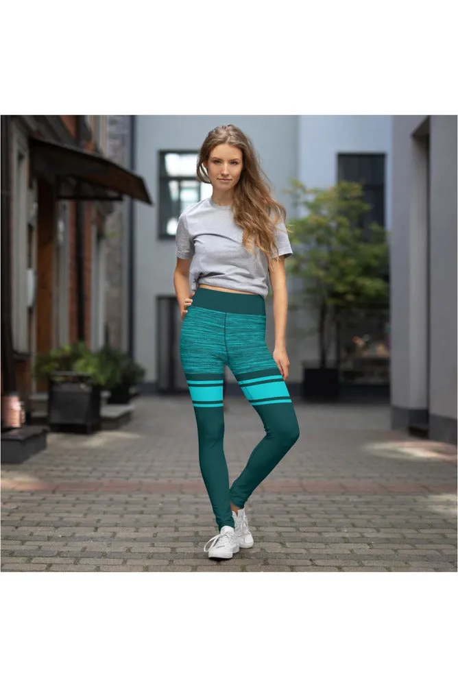 Sea Green Mid Thigh Yoga Leggings