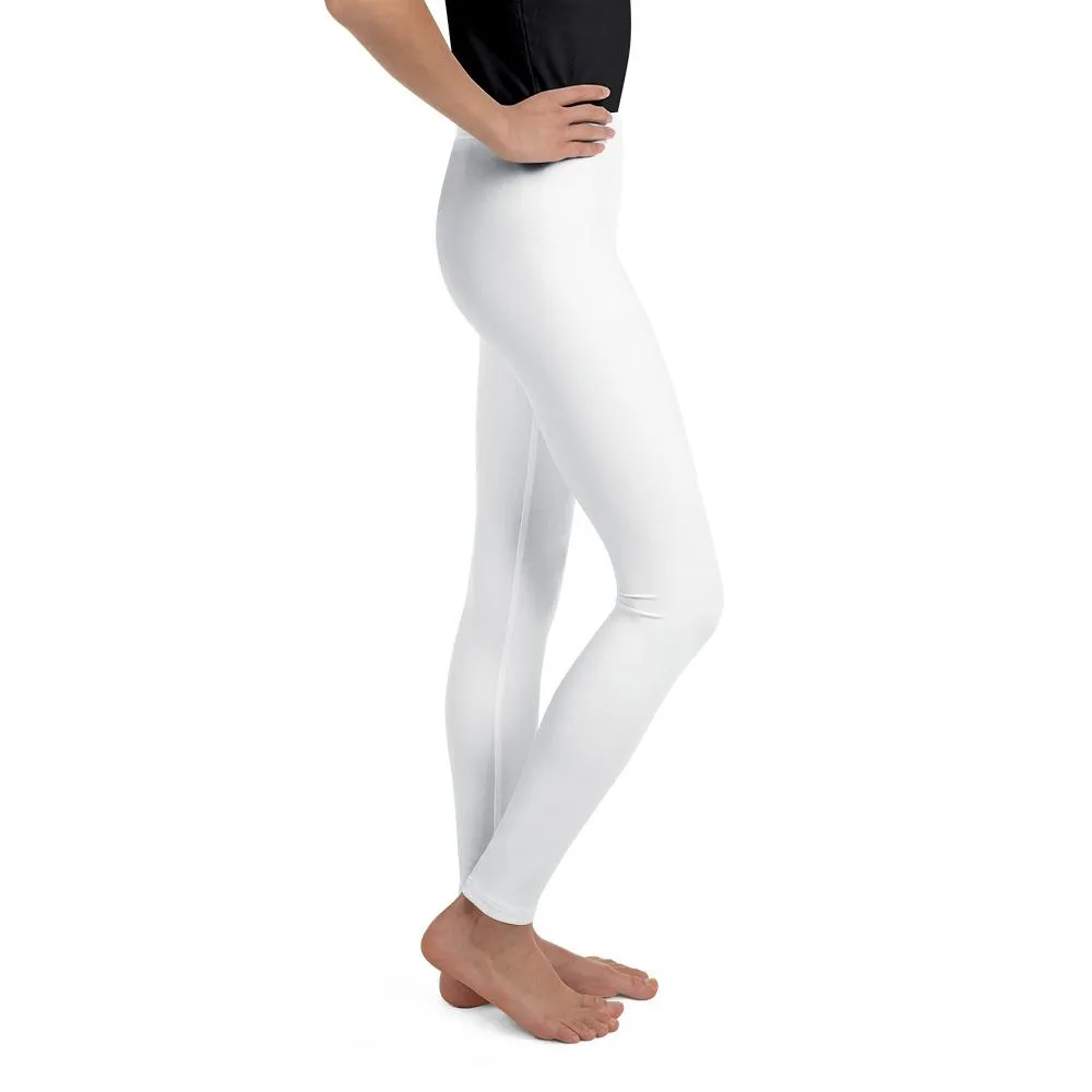 Solid White Youth Leggings