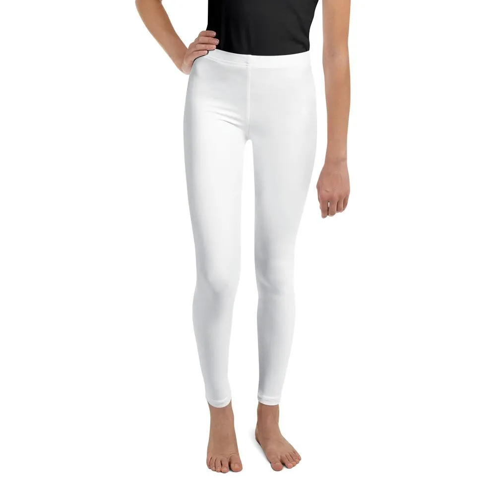 Solid White Youth Leggings