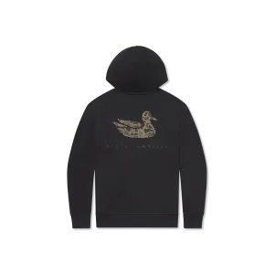 Southern Marsh YOUTH Charcoal Hoodie With Camo Duck