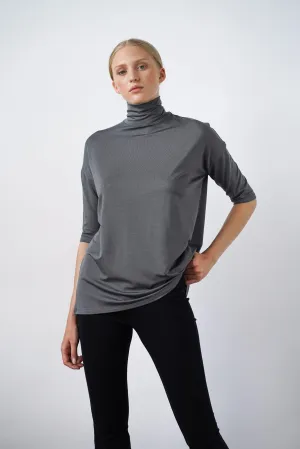 Tomasine Turtleneck Top Stone Blue