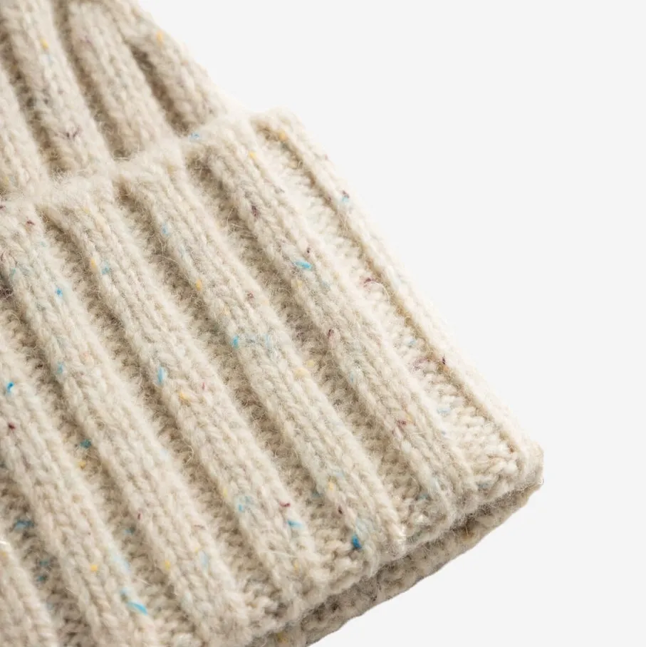 Wells Fleck Rib Beanie - Light Sand