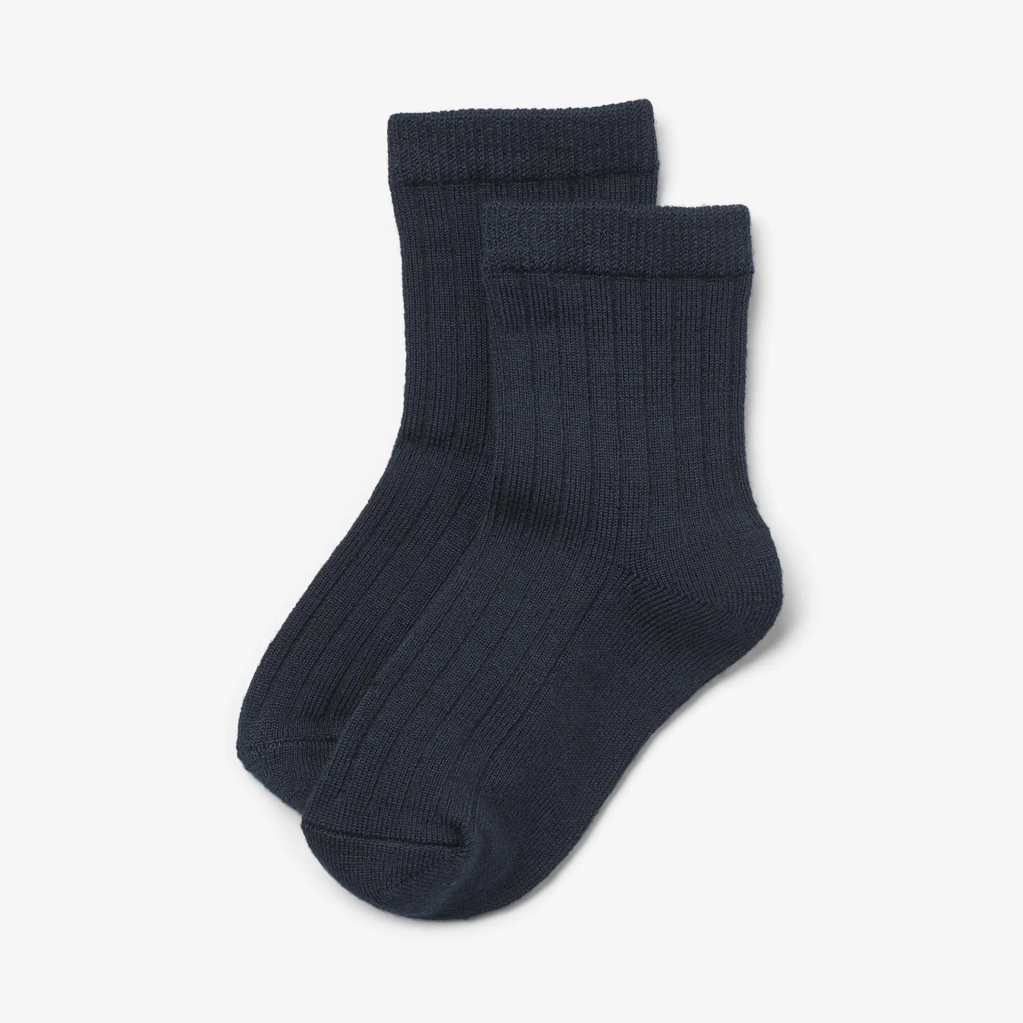 Wool Rib Socks Vilde - navy