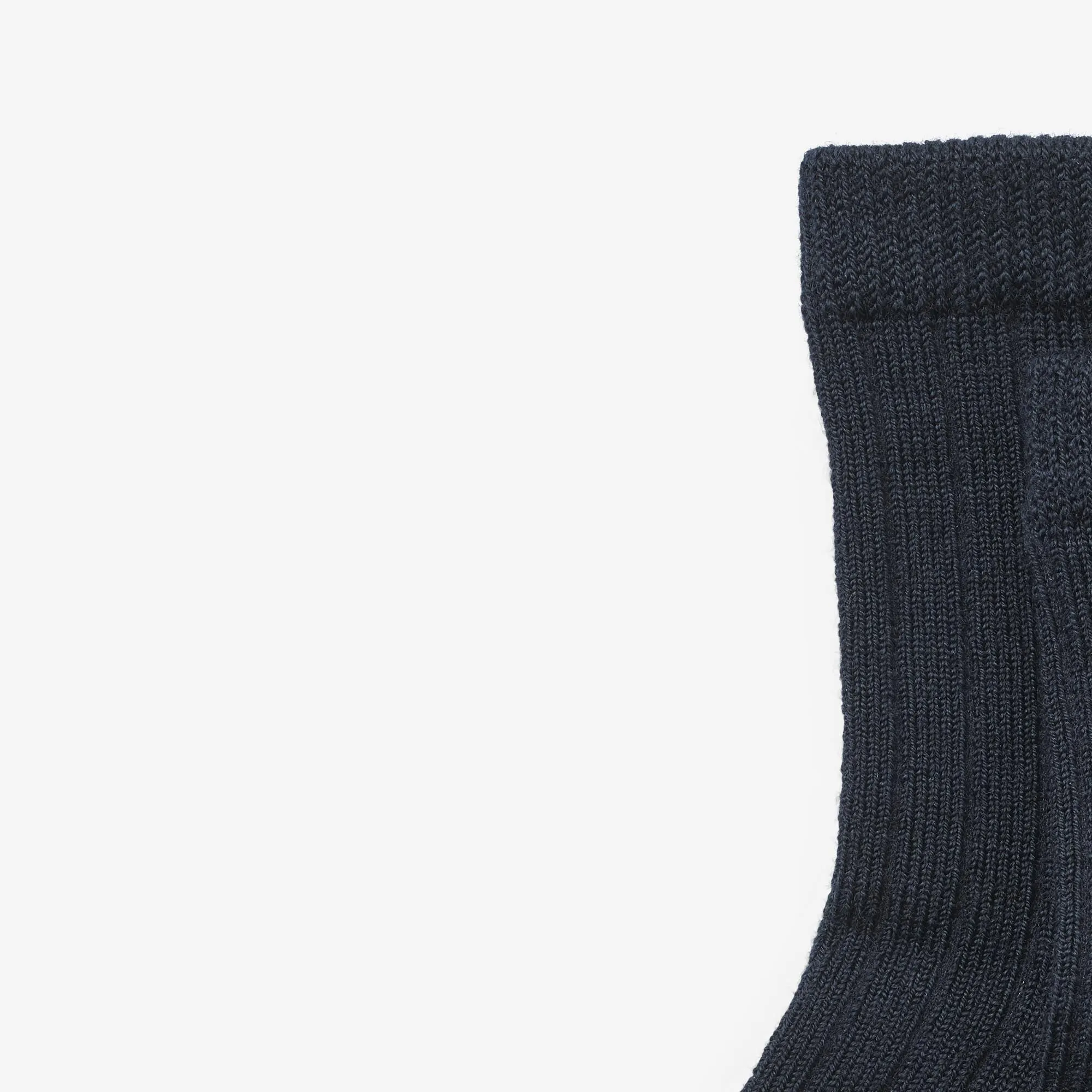 Wool Rib Socks Vilde - navy