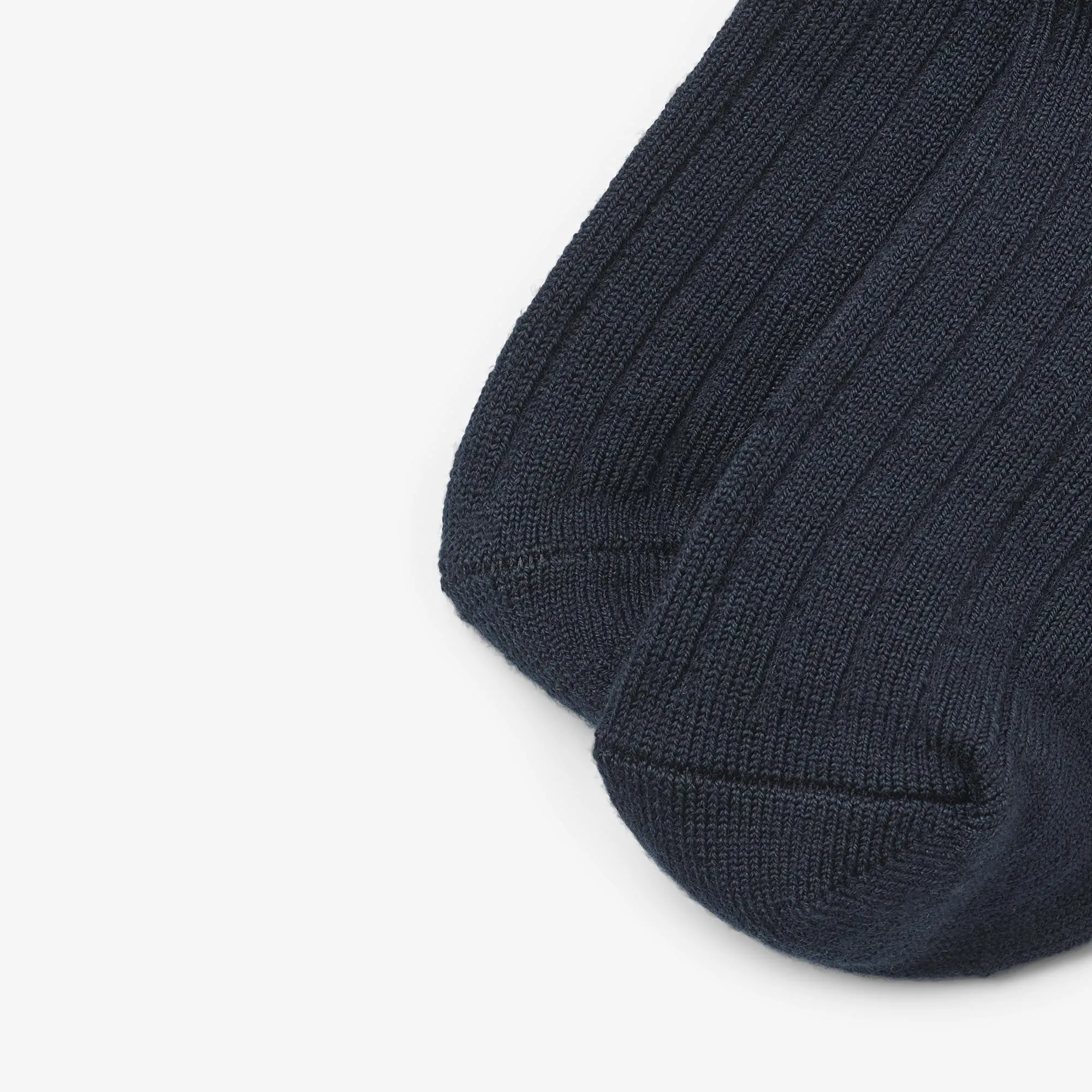 Wool Rib Socks Vilde - navy