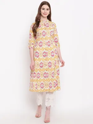 Yellow A-Line Khadi Kurta